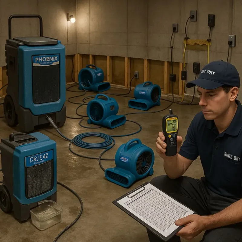 Structural Drying and Dehumidification process in Grasonville, MD
